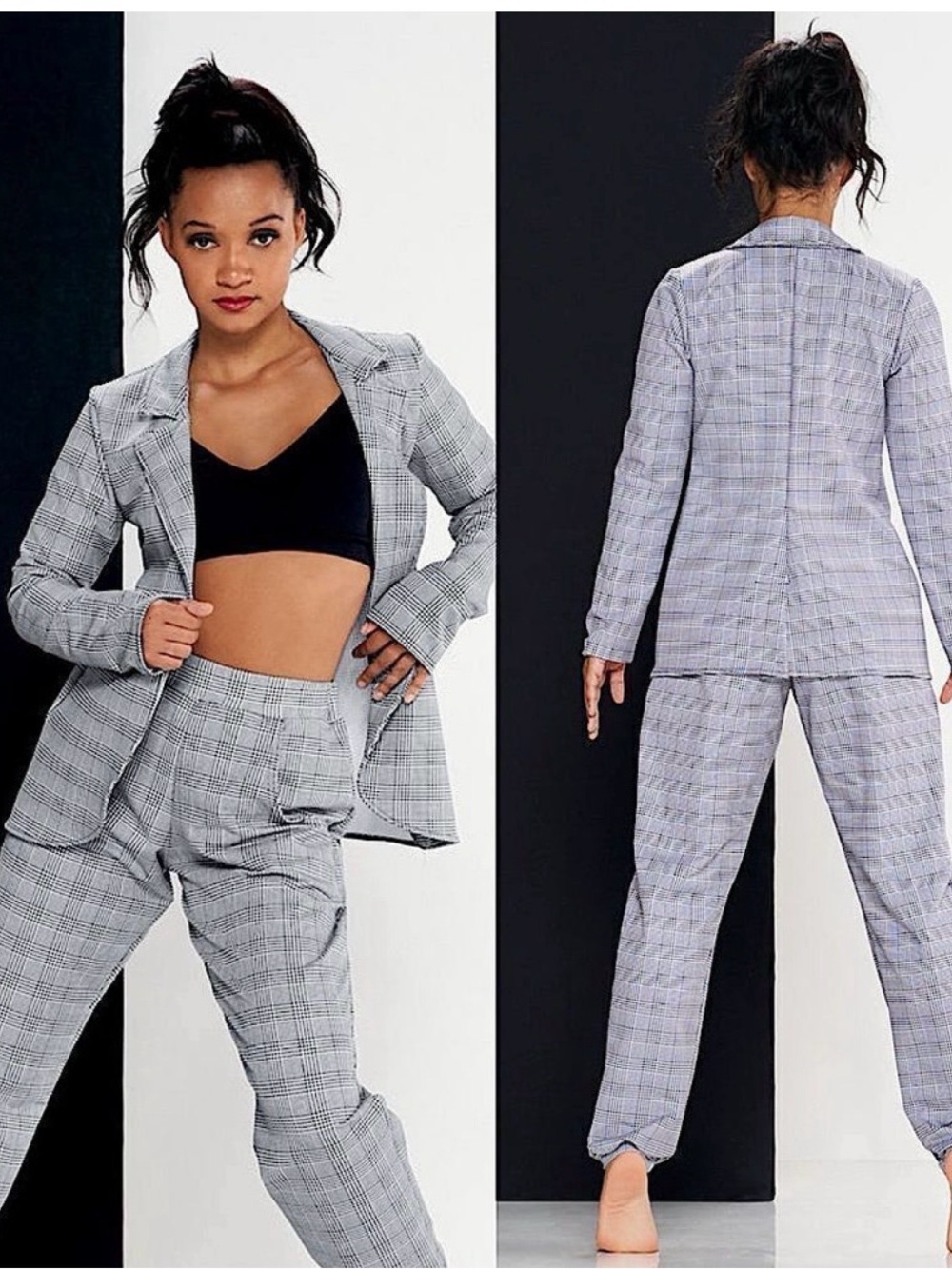 Kelle On My Way Dance Costume Women's Blazer and Pants Set - Classic Plaid - SA